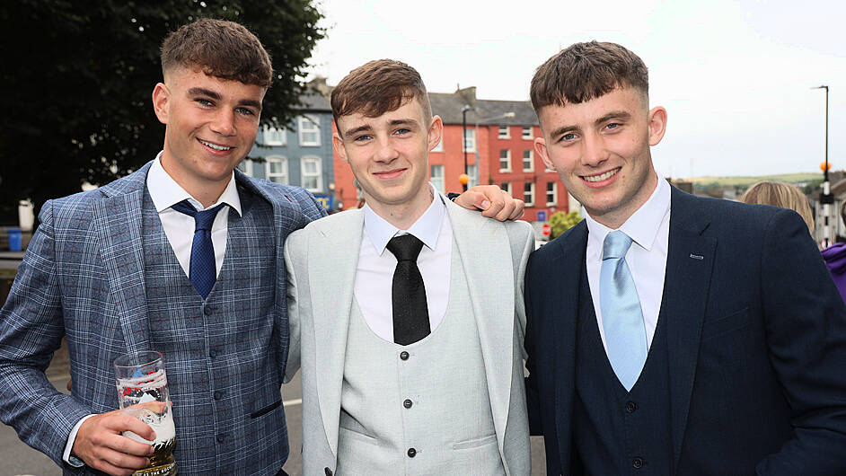 Pictured at the Coláiste Na Toirbhirte Debs are Paul Kelly, Seán Deasey and Seán Aherne. (Photo: Denis Boyle)