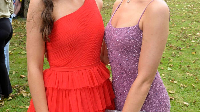 Ella Rose Duane and Bríanagh Wilson at the Hamilton High School grads. (Photo: Denis Boyle)