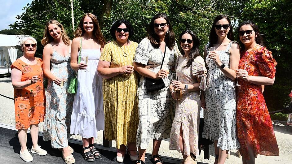 Union Hall and Baltimore ladies enjoying the Baltimore RNLI Ladies Lunch at Inishbeg Estate last week were, from left: Harriet O'Regan, Ali McNamara, Catherine, Carmel and Miní McKenna, Danielle and Ciara Sheehy and Ellen O'Regan. Below: Rosaleen MacKeown and Ruth McSweeney, organisers of the event. (Photos: Anne Minihane)