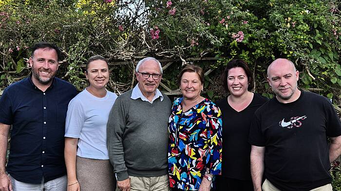 Tom and Eileen Lyons (nee Crowley) recently celebrated their 50th wedding anniversary and their family came from all across the globe for the special occasion.  From left: Tomás from Ireland, Ceara from Australia, Tom and Eileen, Aileen from London and Conor from Korea.