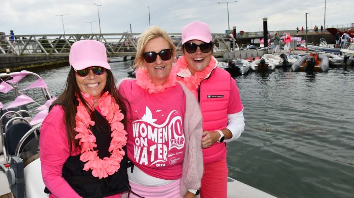 Denise Ni Cinnéide, Louise Kearney and Roz Maguire enjoying the Women on the Water - WOW  fundraising event for cancer research organised by Baltimore Sailing Club. (Photo: Anne Minihane)