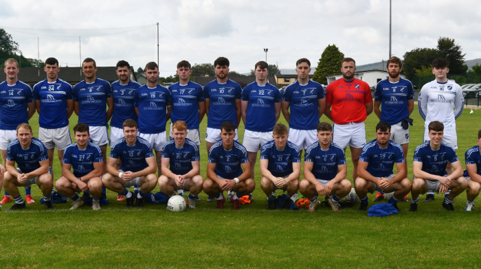 Bantry Blues Premier intermediates: Back (L to R) Ruairi Deane, Oran Wiseman, Seanie O’Leary, Ronan O’Mahony, Shane Crowley, Conor Cronin, Shane Keevers, John Crowley, Billy Foley, Michael Casey, Kevin Casey, Eoghan O’Donoghue. Front (L to R): Dara McCarthy, 
David Daly, Ruairi O’Shea, Arthur Coakley (C), Kevin Coakley, Seth  ornton, Luke Salter Townsend, Eoghan O’Shea, Patrick Goggin, Mark Óg O’Sullivan, Cillian O’Brien.