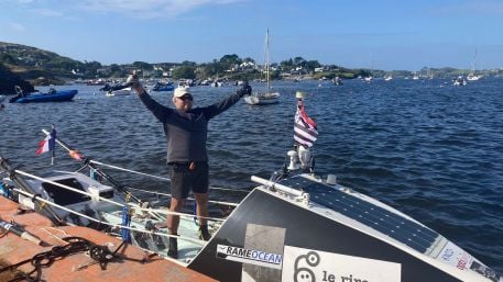 WATCH: French man Patrick Favre rows from Canada to Ireland in world record time Image