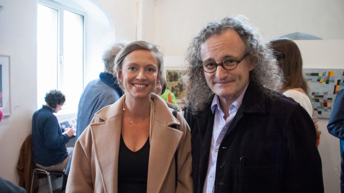 Holly Cairns and Masters of Tradition festival director Martin Hayes at the festival's opening event. (Photo: Karlis Dzjamko)