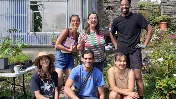 Jo Good snapped a photo of the volunteers at the community garden at Cecas in Leap. Back (from left): Zoe Lafargouette, Trish Lavelle and Julian Moreo. Front (from left): Helen Morgan, Jose Jimenez Arenas and Pauline Masserot.