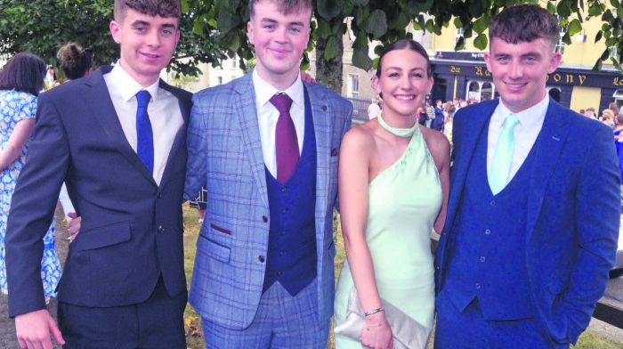 Pa Collins, Daniel Seaman, Sean Ahern and Lauren Kingston at the Hamilton High School
graduation celebrations. (Photo: Denis Boyle)