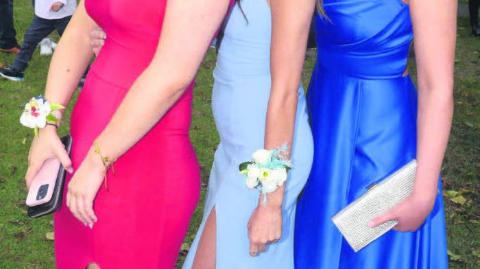 Maria Fragolini, Sarah Cushelly and Lucy McCarthy ready
for the Bandon Grammar graduation ball.
(Photo: Denis Boyle)