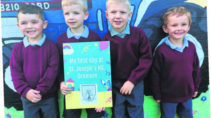 Dromore NS’s four new junior infants are Alex Bromberger, Jonathan Holland, Fionn
Barrett and Luke Daly.