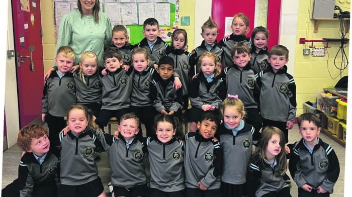   e junior infants class at Kealkill NS this year are, front, from left: Ray Collins, Ellie Kelleher, Harry Tessyman,
Emilia Gibbs, Tomas Polania, Maia McCarthy, Oisin Forde and Charlie Heapes. Middle: Liam Murphy, Fiadh
McCarthy, Harry O’Sullivan, Hanóra O’Shea, Dusan Kotlar, Saibh O’Shea, Ollie Hanrahan and Harry Murray.
Back: Sadie Lordan, Dylan Murphy, Ella Cronin, Hamish O’Mahony, Muireann Foley and Alice O’Donovan, with
teacher Anne O’Mahony.