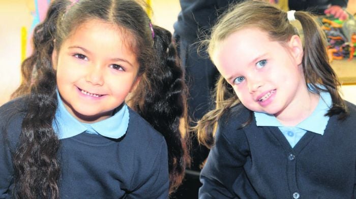 On their fifi rst day at Bandon Bridge NS were Norina Konya and Anna Kingston. (Photo: Denis Boyle)