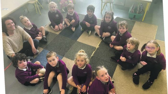   e new junior infants at Rath NS doing circle time with their teacher Ms Granaghan are, from left: Ada
Perry, Shauna O’Neill, Shane Holland, Odhran Buggy, Angela O’Regan, Iarla O’Cathasaigh, Arlo Burch,
Sadie Lavelle, Clodagh Sheehy, Annie Casey, Noah Lee and Odhran Hannick.