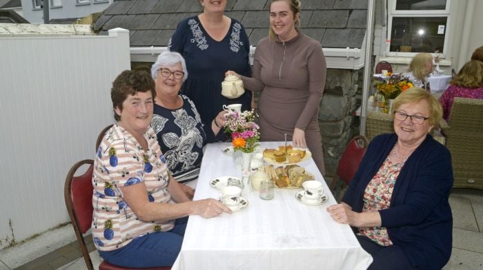 Yvonne Beamish, Geraldine Duggan, Paula McCarthy, Katie Maher and Anne Lehane at a Cancer Connect coffee morning hosted by Phylis McCarthy in Dunmanway. (Photo: Denis Boyle)