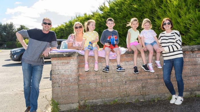 Paul, Charlotte, Poppy and Zach Casey, Caheragh; Zoe McEntaggart, Schull; Alice and Trina Murphy Caheragh enjoying the Caheragh tractor, car, truck and motorcycle run in aid of West Cork Rapid Response. (Photo: David Patterson)