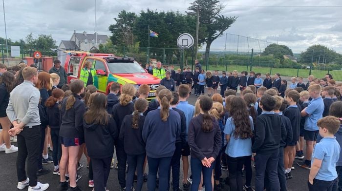 A team from West Cork Rapid Response paid a visit to Bishop Galvin Central School last week to explain the work they do.