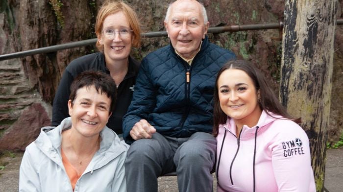 Marian Scanlon (Midleton), Mary McCarthy (Carrigaline), Flor Grey (Carrigtwohill), and Rachael McCarthy (Carrigaline), at the end of the 2024 Tour de Munster Charity Cycle on Patrick’s Hill in Cork City in August where cyclists completed the epic four-day, 600km route across Munster raising vital funds for the Munster branches of Down Syndrome Ireland.  (Photo: Diane Cusack)