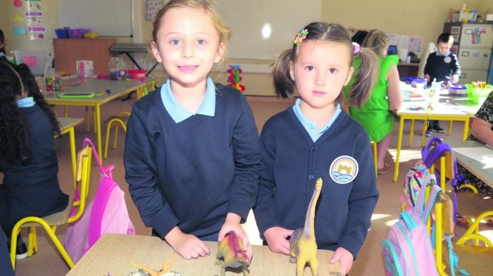 On their first day at Bandon Bridge NS were Amelia Sprincean and Abigail Lakatos. (Photo: Denis Boyle)