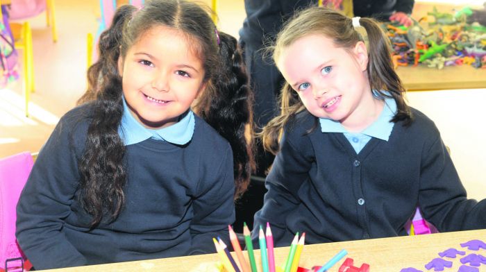 On their first day at Bandon Bridge NS were Norina Konya and Anna Kingston. (Photo: Denis Boyle)