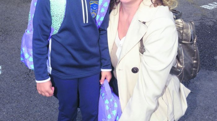 At Bandon primary school were Sofua Tabori and her mum Andrea. (Photo: Denis Boyle)