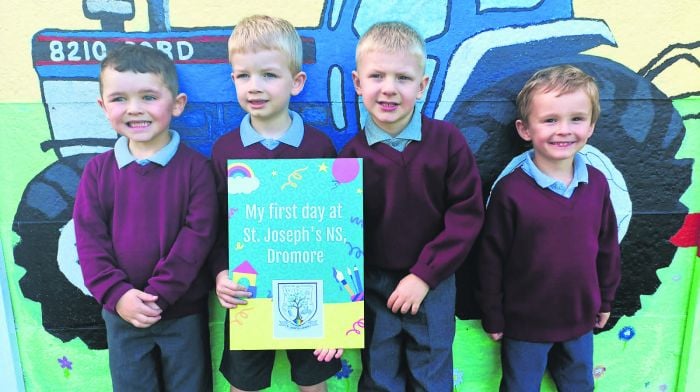 Dromore NS's four new junior infants are Alex Bromberger, Jonathan Holland, Fionn Barrett and Luke Daly.