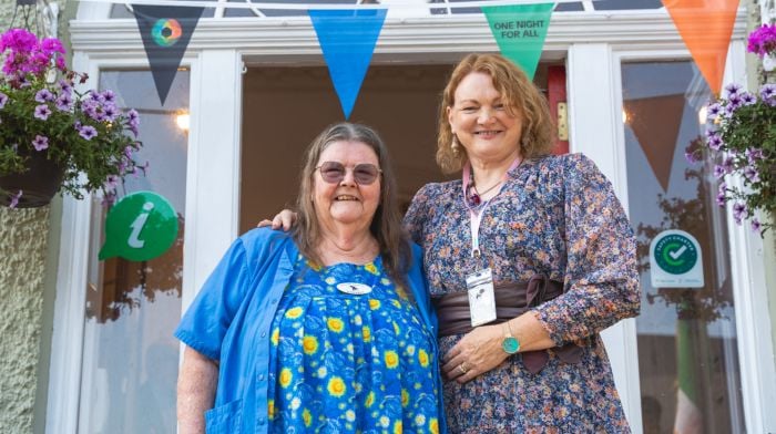 Jean McNamara-Kingston from Dunmanway (right), along with Godfrey Coppinger (left), launched their art exhibitions in Listowel recently as part of the 6th Listowel International Storytelling Festival.   (Photo: Noel Sweeney)