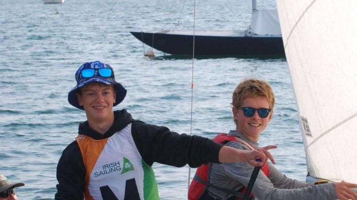 Schull Community College sailors (from left) Daniel Copithorne and Killian Power, came second in Irish Sailing’s junior championship cup which was held at the Fastnet Marine Outdoor Education Centre last weekend.