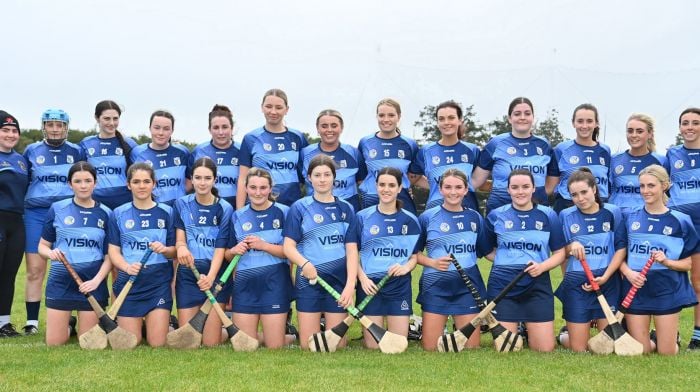 The Barryroe junior A camogie team that participated in the recent Cork county championship. Back (from left): Sinead Walsh, Geraldine Collins, Nicole Sweetnam, Breda Collins, Elaine Ryan, Emer Collins, Hannah Whelton, Caoimhe Ní Buachalla, Katie McCarthy, Ali McCarthy, Clodagh Moloney, Kate Whelton and Sarah Harte.  Front (from left): Sarah Harrington, Maria O’Donovan, Eimear Whelton, Lucy Kirby, Jill McCarthy, Ellen O’Riordan, Meabh O’Sullivan, Meabhdh Sexton, Róisín Ní Buachalla and Róisín McCarthy.  (Photo: Martin Walsh)