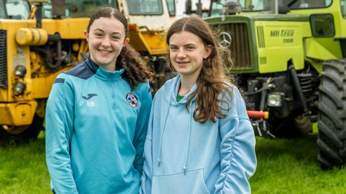 Sisters Emily and Sarah Buttimer from Clonakilty attending the Rathbarry and District Vintage Club’s tractor, car and truck run which was held in memory of club member Anthony Doolan. Over 150 tractors singed on for the run, as well as many vintage cars and trucks.   (Photo: Andy Gibson)