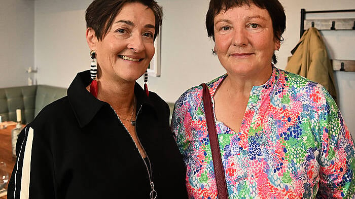 Enjoying last weekend’s Courtmacsherry Songs and Stories by the Sea were Eleanor Fuohy, Tower, Blarney (left) and Helen O’Donovan, Courtmacsherry.   (Photo: Martin Walsh)