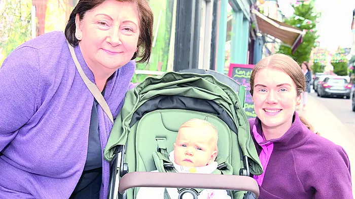 Locals (from left): Noreen Hegarty, Fiadh and Laura O’Sullivan out and about in Clonakilty.    (Photo: Martin Walsh)