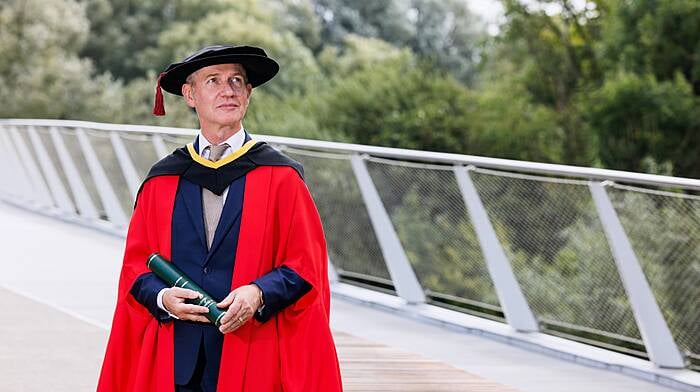 Cúl Aodha musician Iarla Ó Lionáird who graduated with a PhD in arts practice from University of Limerick recently. (Photo: Arthur Ellis)