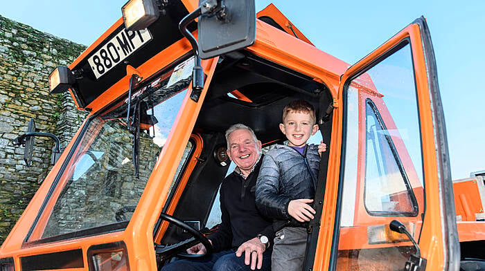 John Harrington from Ballinhassig with his grandson Aaron Harrington and, right, sports journalist Denis Hurley from Upton with his sons Johnny (left) and Aaron and his father Jim. (Photos: David Patterson & Martin Walsh)