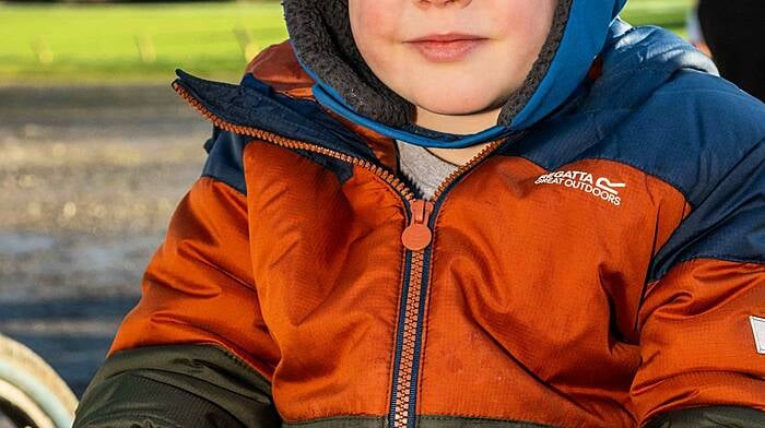 Conan Hurley from Dunmanway taking part in the children's toy run in Ballineen. (Photo: Andy Gibson)