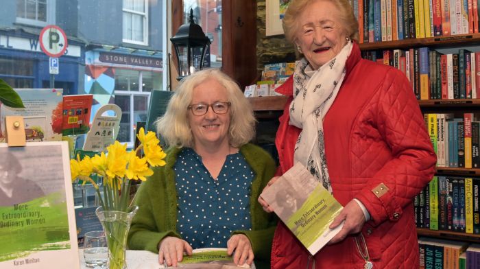 Karen Minihan, author of More Extraordinary, Ordinary Women at her book signing event at
Kerr’s Bookshop, in Clonakilty with her mum Noreen. (Photo: Martin Walsh)