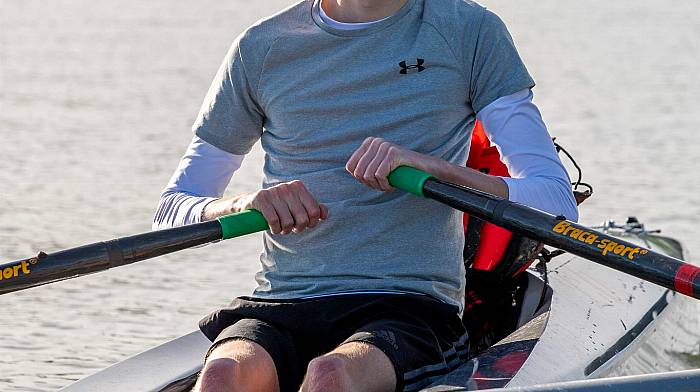 Rosscarbery, West Cork, Ireland. 24th Feb, 2024. Rosscarbery Rowing Club held its weekly training session this morning, facilitating rowers of all abilities. David Crowley starts his training session. Picture: Andy Gibson.