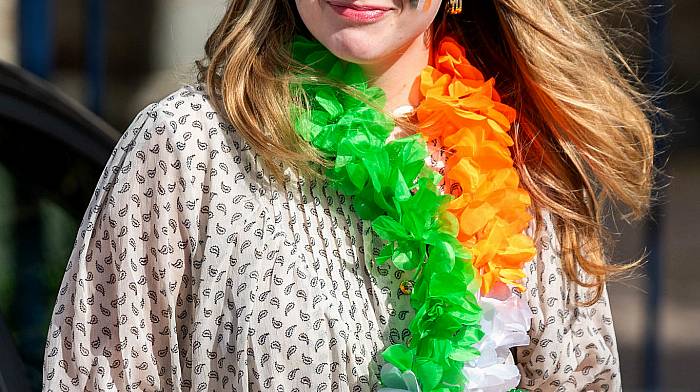 Wiktoria Bzowy, Ballydehob enjoying the Bantry St Patrick’s Day parade.   (Photo: Andy Gibson)