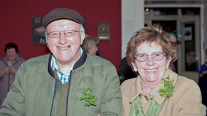 Luke and Nora McCarthy enjoying the festivities on St Patrick’s Day in Clonakilty. (Photo: Martin Walsh)