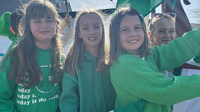 Ilen Rovers players representing their club in the St Patrick's Day parade last Sunday in Baltimore were (from left): Emma Cottrell, Lucy Murphy, Adah O'Neill and Edie Reilly.