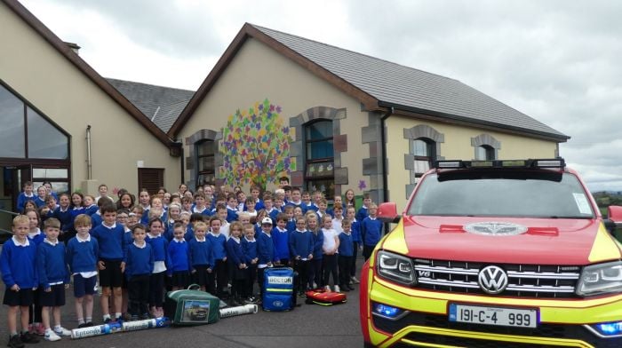 Children from Castletownshend Primary School were thrilled with the visit of West Cork Rapid Response to their school recently. For homework they got to learn their Eircode.