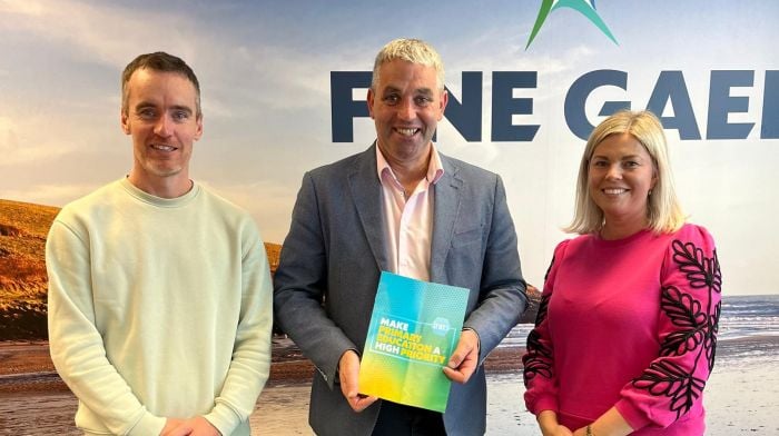 David Aherne (Bandon Primary School), Senator Tim Lombard and Anna Hurley (St Marys Central School, Enniskeane and Into district branch secretary) at the pre-budget meeting. The Irish National Teacher’s Organisation’s main priorities for primary education ahead of Budget 25 include investing in smaller classes, strengthening school leadership and increasing school funding.