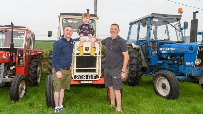 Dunny and Sonny Ryan (Lisavaird) and Denis Ryan (Innishannon) all took part at the recently held Rathbarry and District Vintage Club’s tractor, truck, car and motorcycle run which was followed by a classic silage baling and threshing working day at O’Donovan’s Bar, Fishers Cross. The run this year was held in memory of former club member, Anthony Doolan.  Sonny's great-grandfather bought the David Brown 996 new in 1977 from Atkins, Cork.  (Photo: David Patterson)