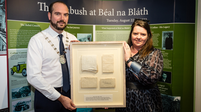 Michael Collins’ linen handkerchief was in his pocket at Béal na Bláth Image