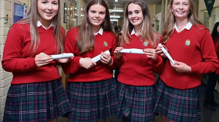 Students from the Sacred Heart Secondary School, Clonakilty who recently received their Junior Certificate results were (from left): Ava Crowley (Ahiohill), Meadhbh McCarthy (Rathbarry), Maeve O’Sullivan (Clonakilty) and Abbie Wedlock (Clonakilty).  (Photo: Martin Walsh)