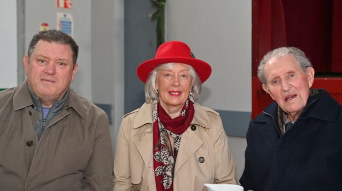 At the unveiling of a plaque at the Old Station House, Ballineen in honour of Dick Barrett were (from left): Cathal, Noreen and Martin Gildea, all from Dunmanway. (Photo: Martin Walsh)