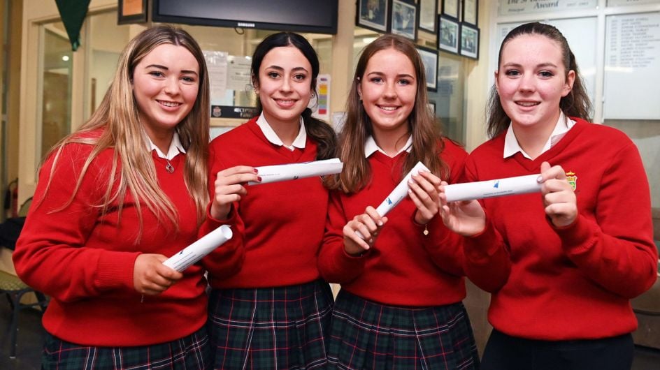 Students of the Sacred Heart Secondary School in Clonakilty who received their Junior Certificate results recently were, from left: Meghan Coakley, Ring; Anna Goyal, Clonakilty; Emilee Hansberry, Ahiohill and Sarah Jackson-Hegarty, Timoleague. (Photo: Martin Walsh)