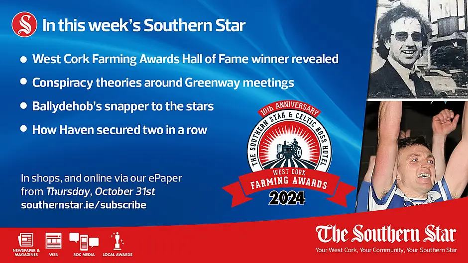 IN THIS WEEK'S SOUTHERN STAR: How Haven won two in a row; West Cork Farming Awards Hall of Fame winner revealed; Ballydehob's snapper to the stars; In shops and online from Thursday, October 31st Image
