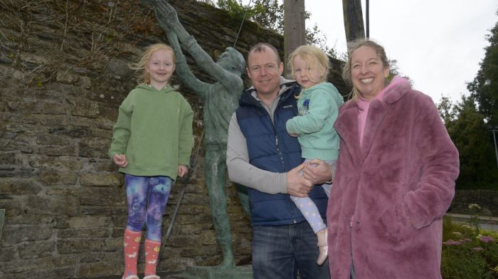 Elaine, Shane, Hannah and Ada Byrne from Innishannon at the unveiling of the sculpture. (Photo: Denis Boyle)