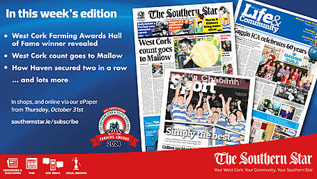 THE SOUTHERN STAR IS IN SHOPS NOW: West Cork loses count to Mallow; How Haven won two in a row; West Cork Farming Awards Hall of Fame winner revealed Image