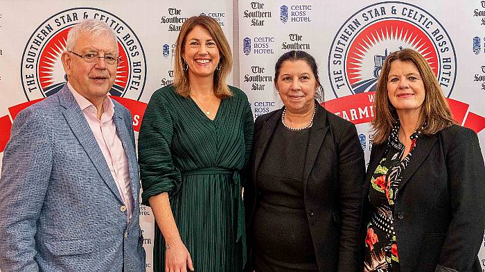 Rosscarbery, West Cork, Ireland. 1st Nov, 2024. The Southern Star held its 2024 Farming Awards on Friday last, at the Celtic Ross Hotel, Rosscarbery. Pictured at the event are Gerry Wycherley, Owner, Celtic Ross Hotel; Helen Wycherley, Celtic Ross Hotel; Ann Downey, General Manager, Celtic Ross Hotel & Maxine Christy, Sales & Marketing Manager, Celtic Ross Hotel.. Photo: Andy Gibson.