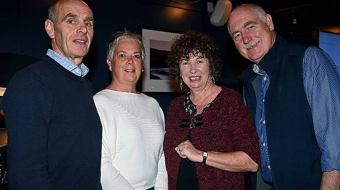 Enjoying the Seven Heads Walks annual fundraising breakfast in Courtmacsherry Hotel were Micheál and Helen White, Ardgehane and Marian and Brendan Pierce, Courtmacsherry. (Photo: Martin Walsh)