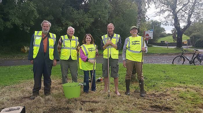 Ballydehob Tidy Towns celebrated being awarded a silver medal in the SuperValu Tidy Towns Awards where 904 towns and villages throughout the country competed for the top place. The committee extended gratitude to their many volunteers and group partners for actively giving up their time to make Ballydehob beautiful. Some volunteers (from left): Marc Robins, John Forde, Cllr Caroline Cronin, Jens Franke and Peter Hermle.